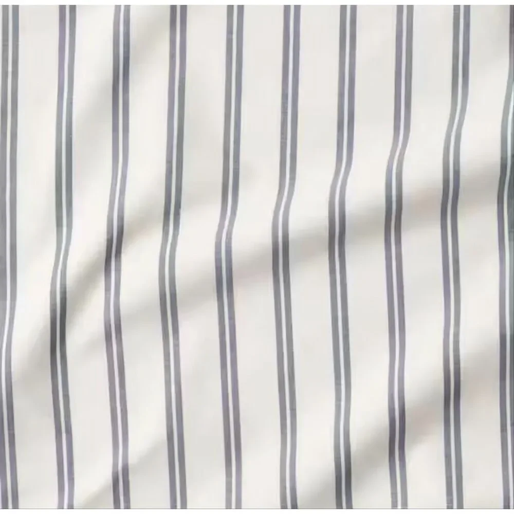 The Company Store Narrow Stripe Navy 100% Cotton Percale  Fitted Sheet, Twin